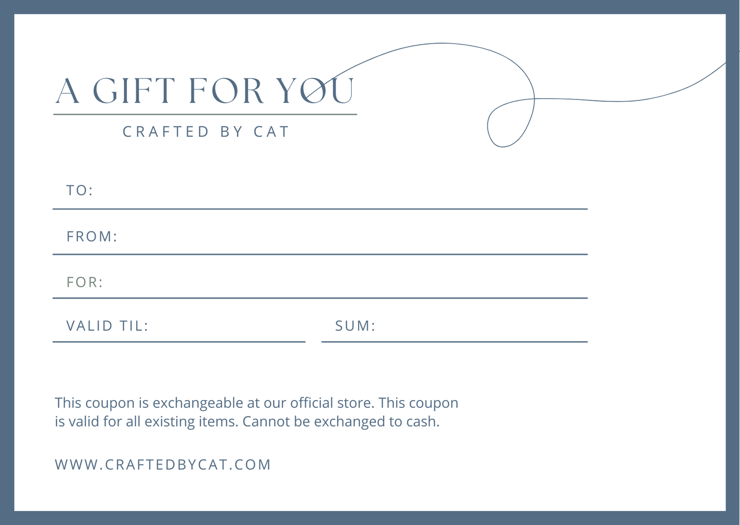 Crafted by Cat Gift Card