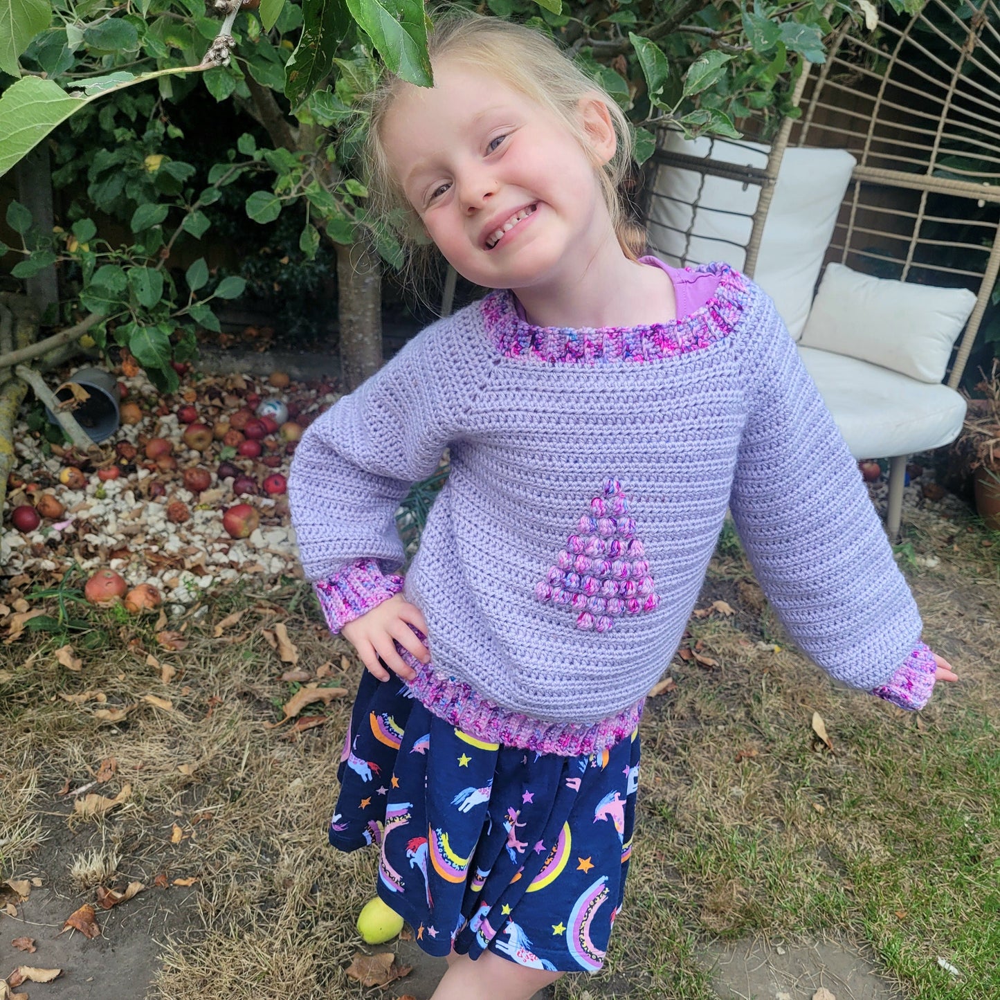 Christmas Tree jumper - children's - crochet pattern - downloadable PDF