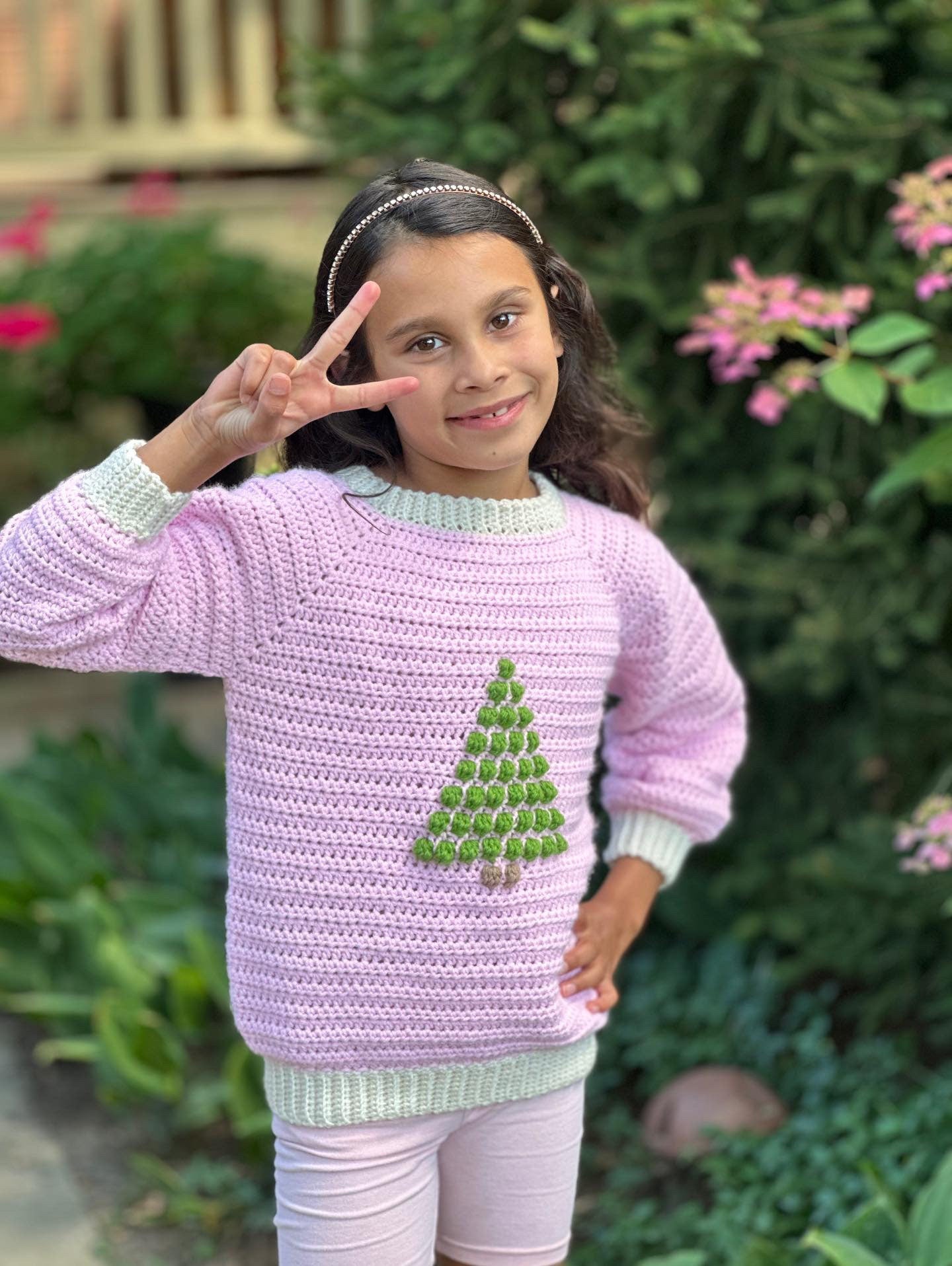 Christmas Tree jumper - children's - crochet pattern - downloadable PDF