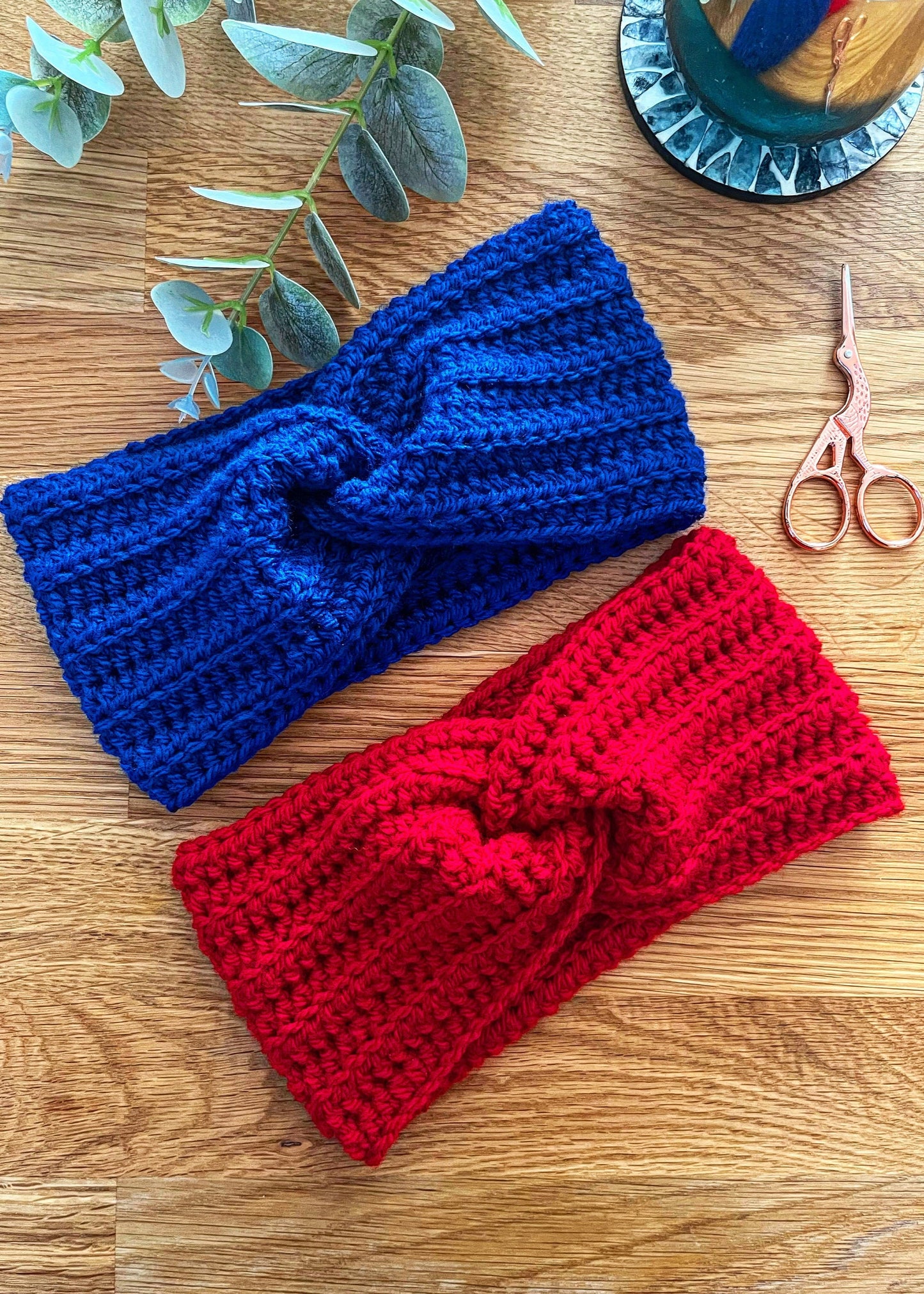 Twisted ear warmer crochet pattern - downloadable PDF