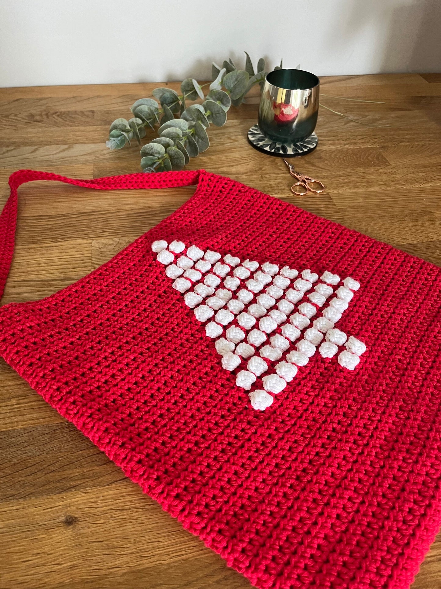 Christmas tree tote bag crochet pattern - downloadable PDF