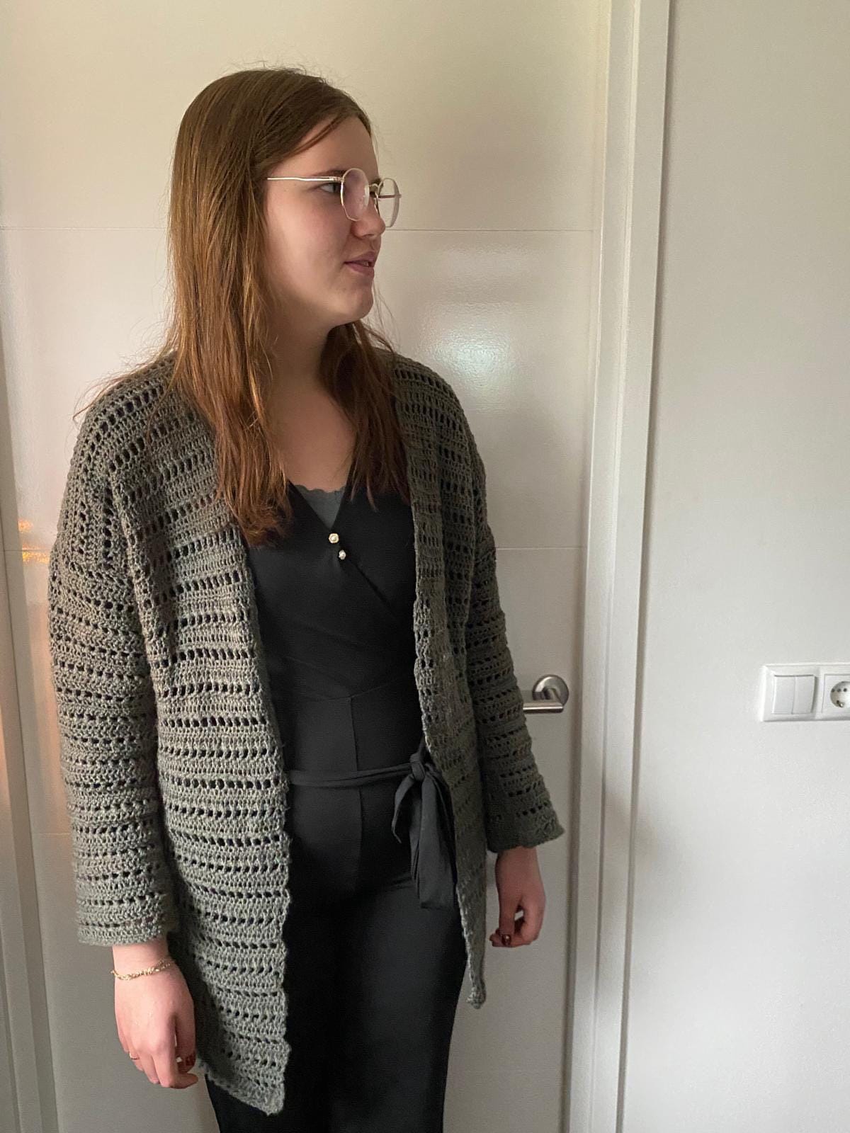 Noughts and Crosses Cardigan - crochet pattern - downloadable PDF