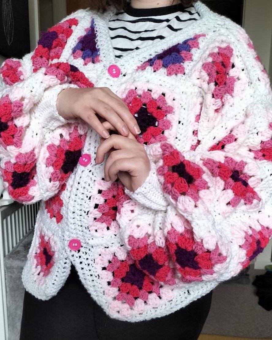 Granny Square Cardigan - crochet pattern - downloadable PDF
