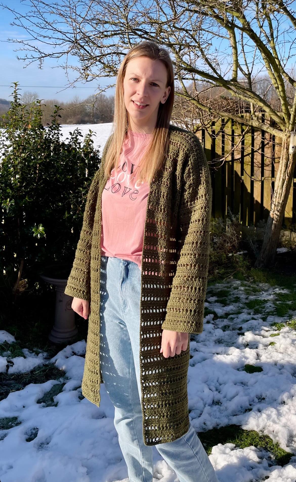 Noughts and Crosses Cardigan - crochet pattern - downloadable PDF