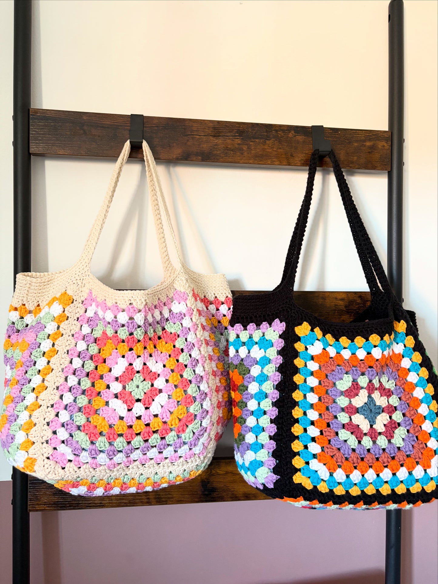 Granny Square Beach Bag crochet pattern - downloadable PDF