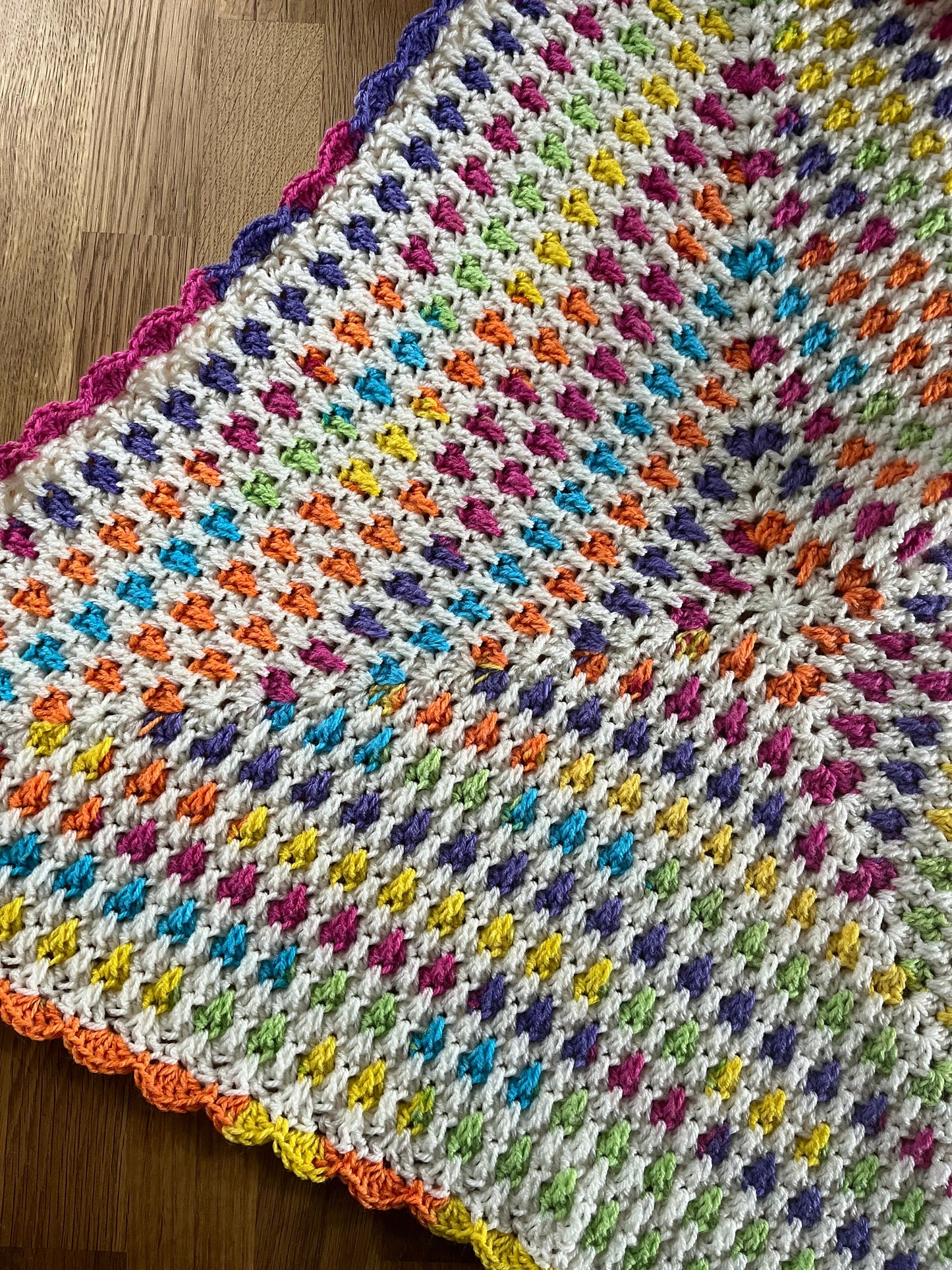 Rainbow Spike blanket crochet pattern - downloadable PDF