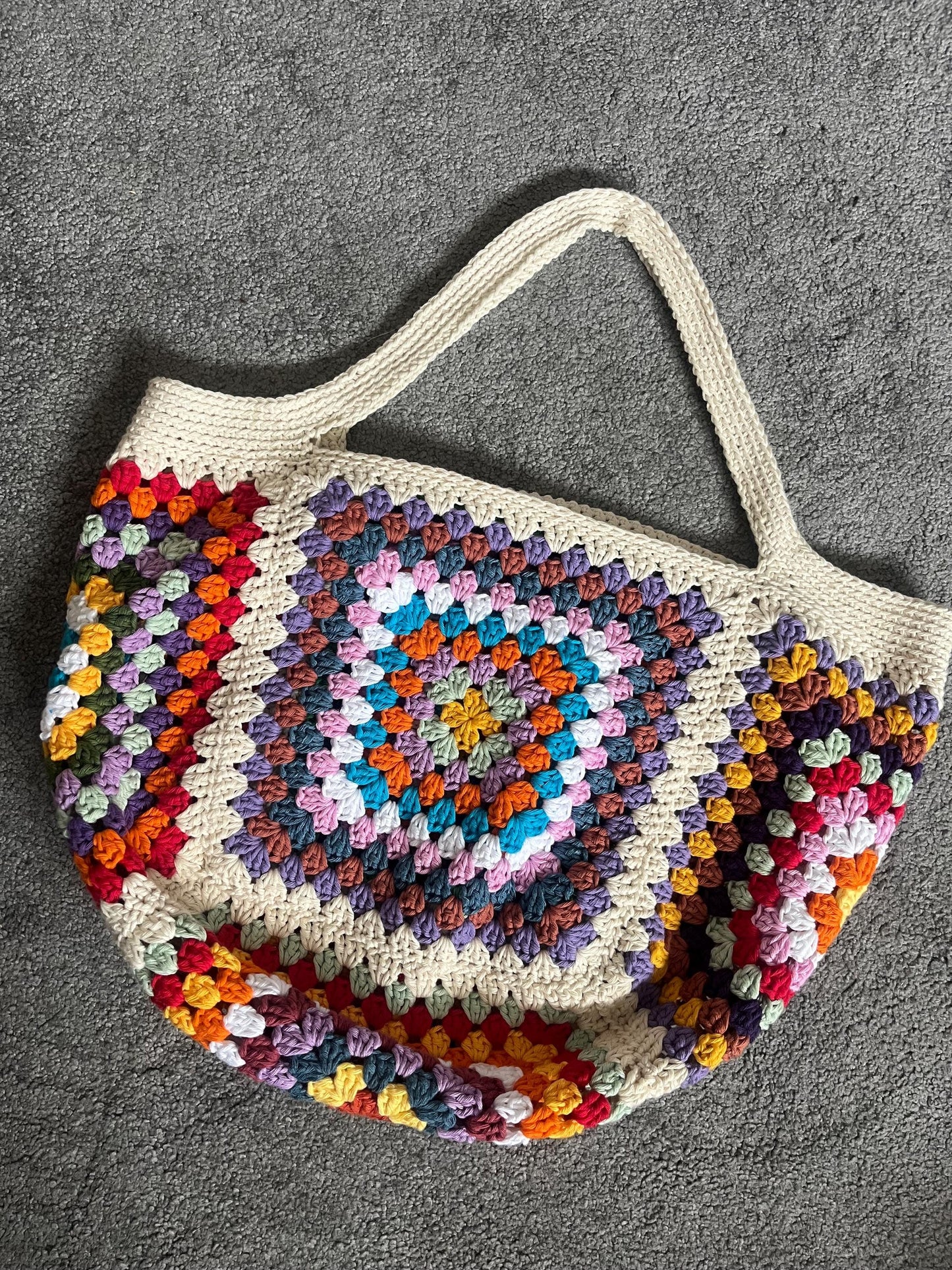 Granny Square Beach Bag crochet pattern - downloadable PDF