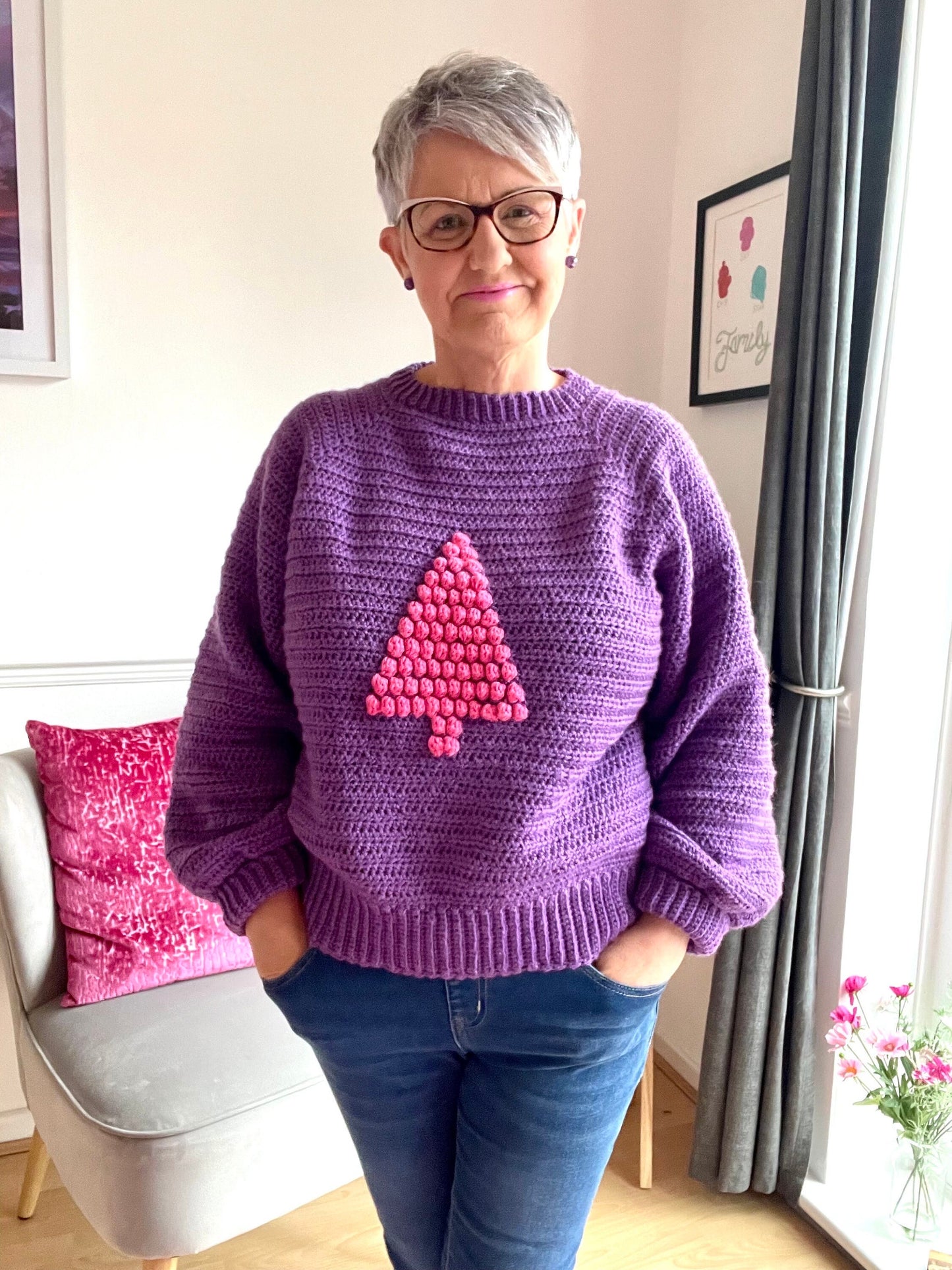 Christmas Tree Jumper - Adult crochet pattern - downloadable PDF