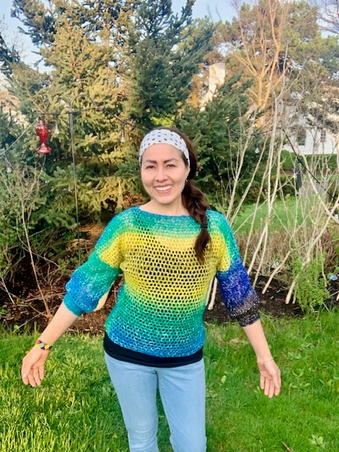 Sea Breeze Tee - beginner friendly crochet pattern - downloadable PDF / Quick crochet project