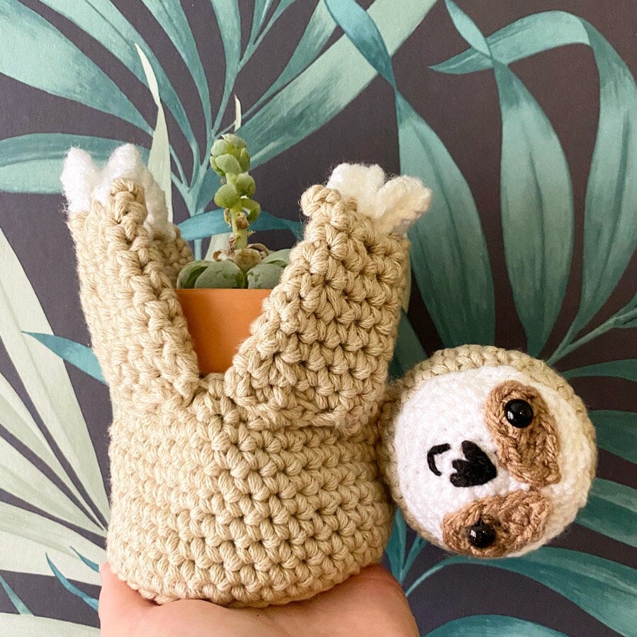 Sloth Plant Hanger - Crochet pattern - PDF download