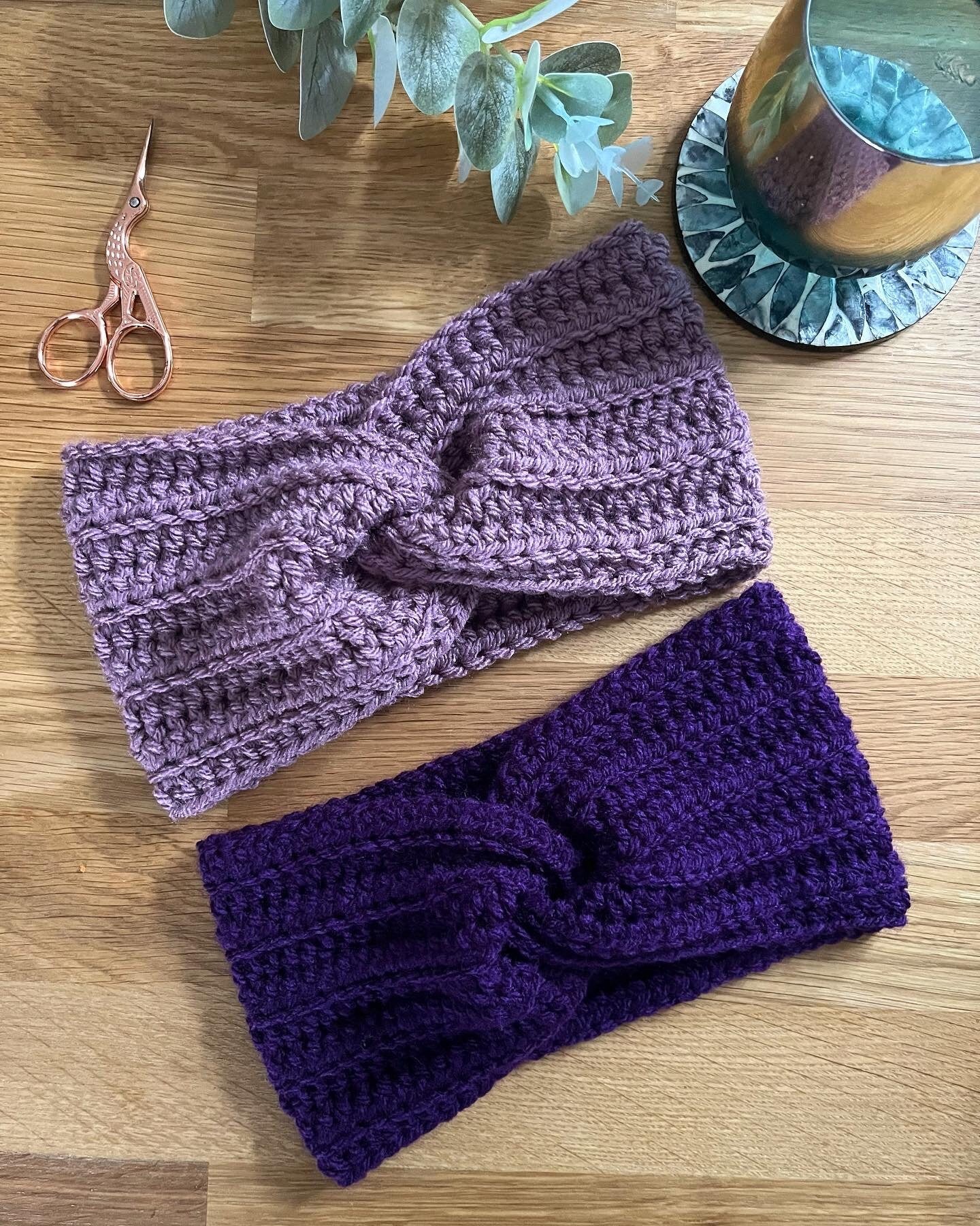 Twisted ear warmer crochet pattern - downloadable PDF