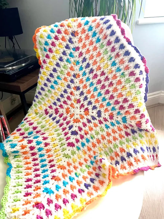 Granny Square Spiked Blanket