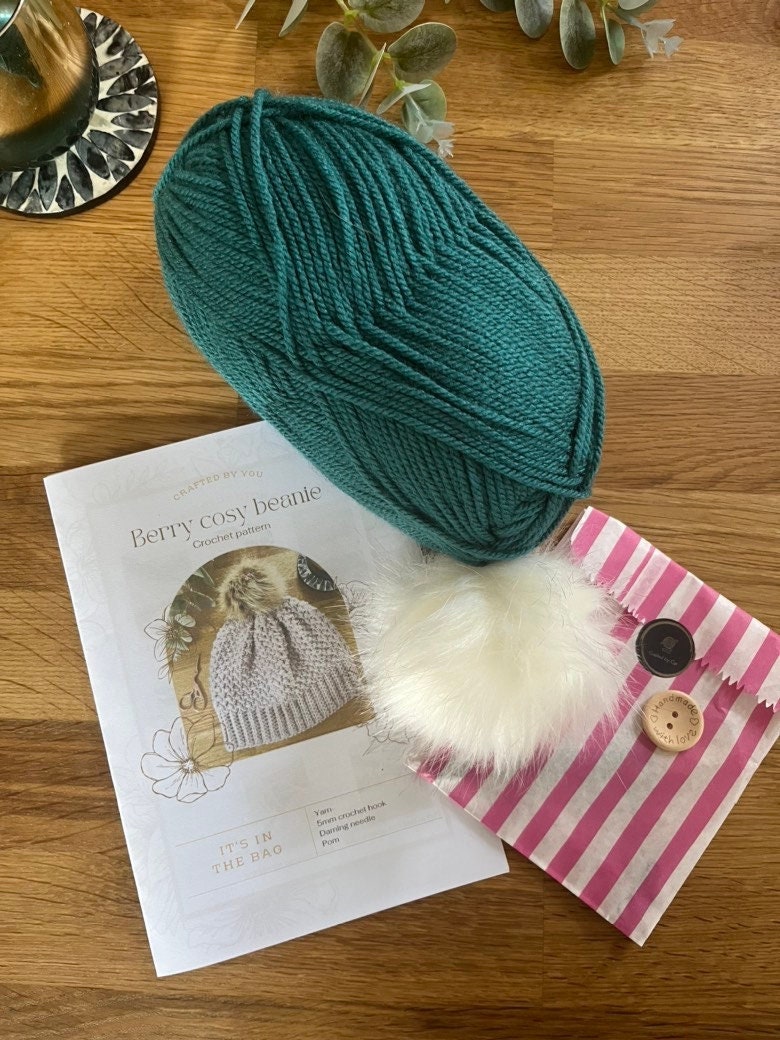 Beanie hat crochet kit - perfect gift for crafty beginners!