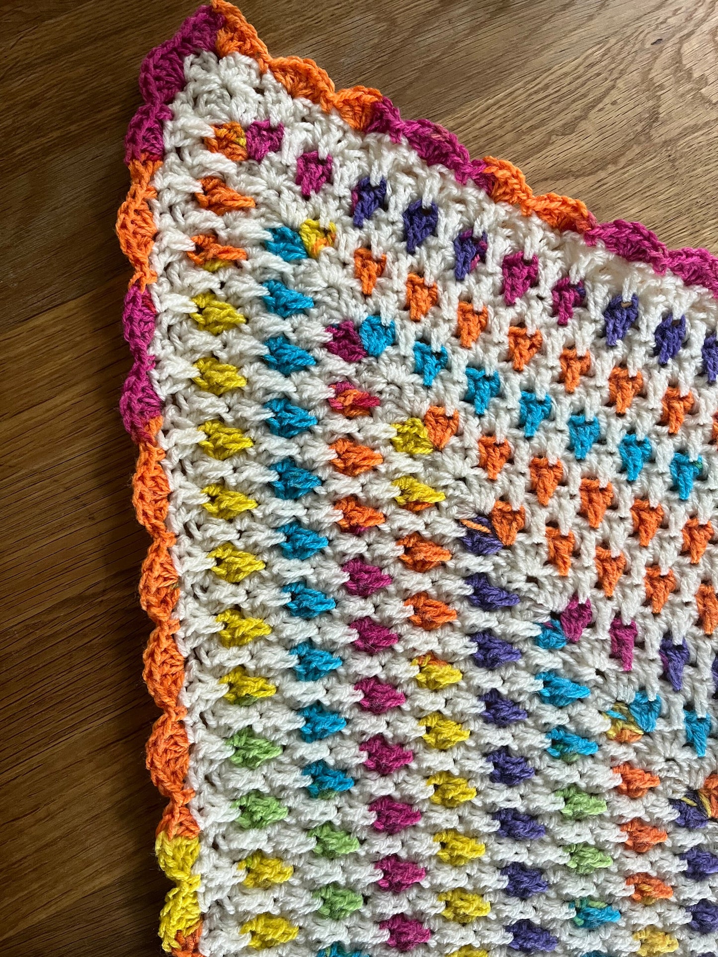 Rainbow Spike blanket crochet pattern - downloadable PDF