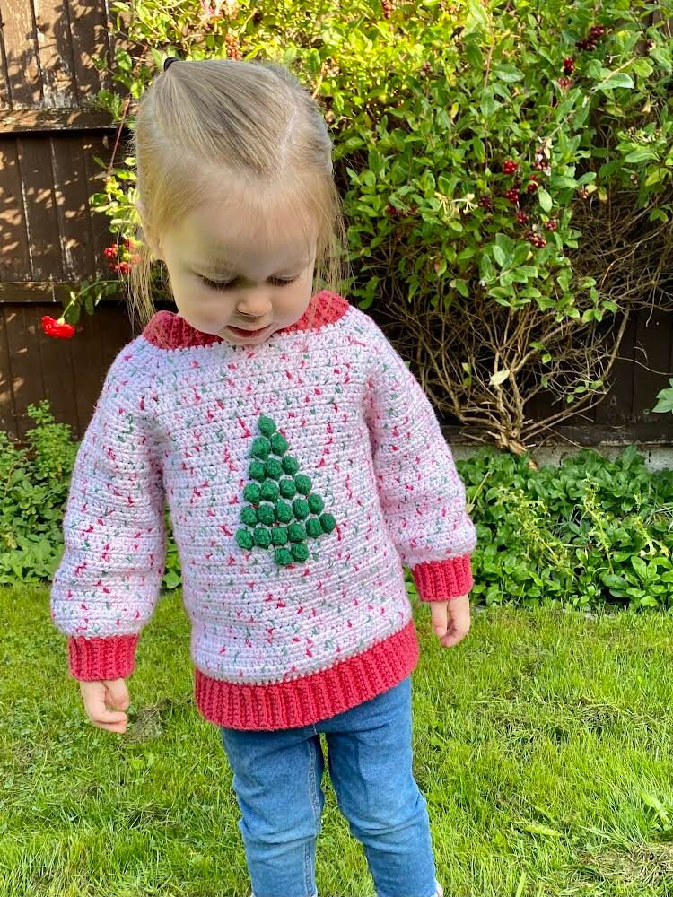 Christmas Tree jumper - children's - crochet pattern - downloadable PDF