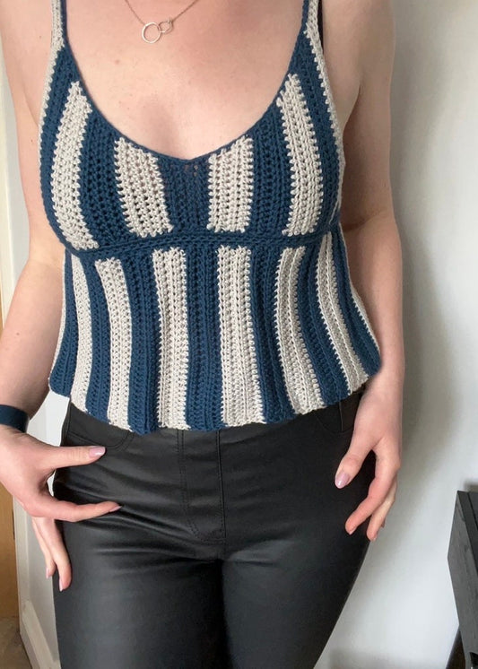 Sundae Stripes top - crochet pattern - downloadable PDF