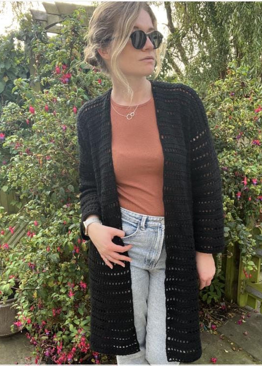 Noughts and Crosses Cardigan - crochet pattern - downloadable PDF