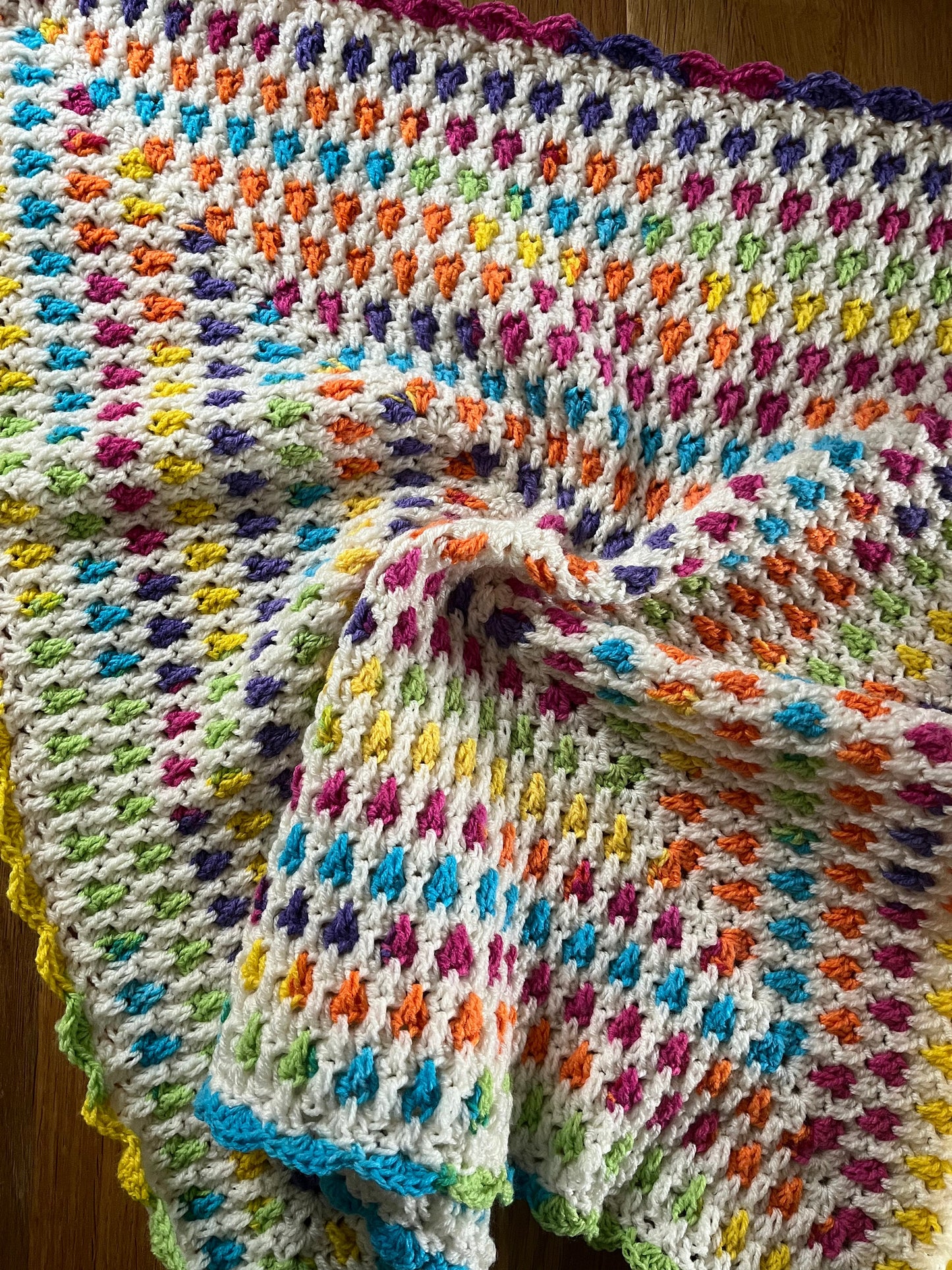 Rainbow Spike blanket crochet pattern - downloadable PDF