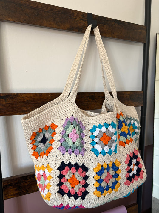 Great Granny Square Tote Bag pattern - downloadable PDF