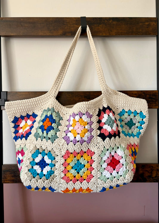 Great Granny Square Tote Bag pattern - downloadable PDF
