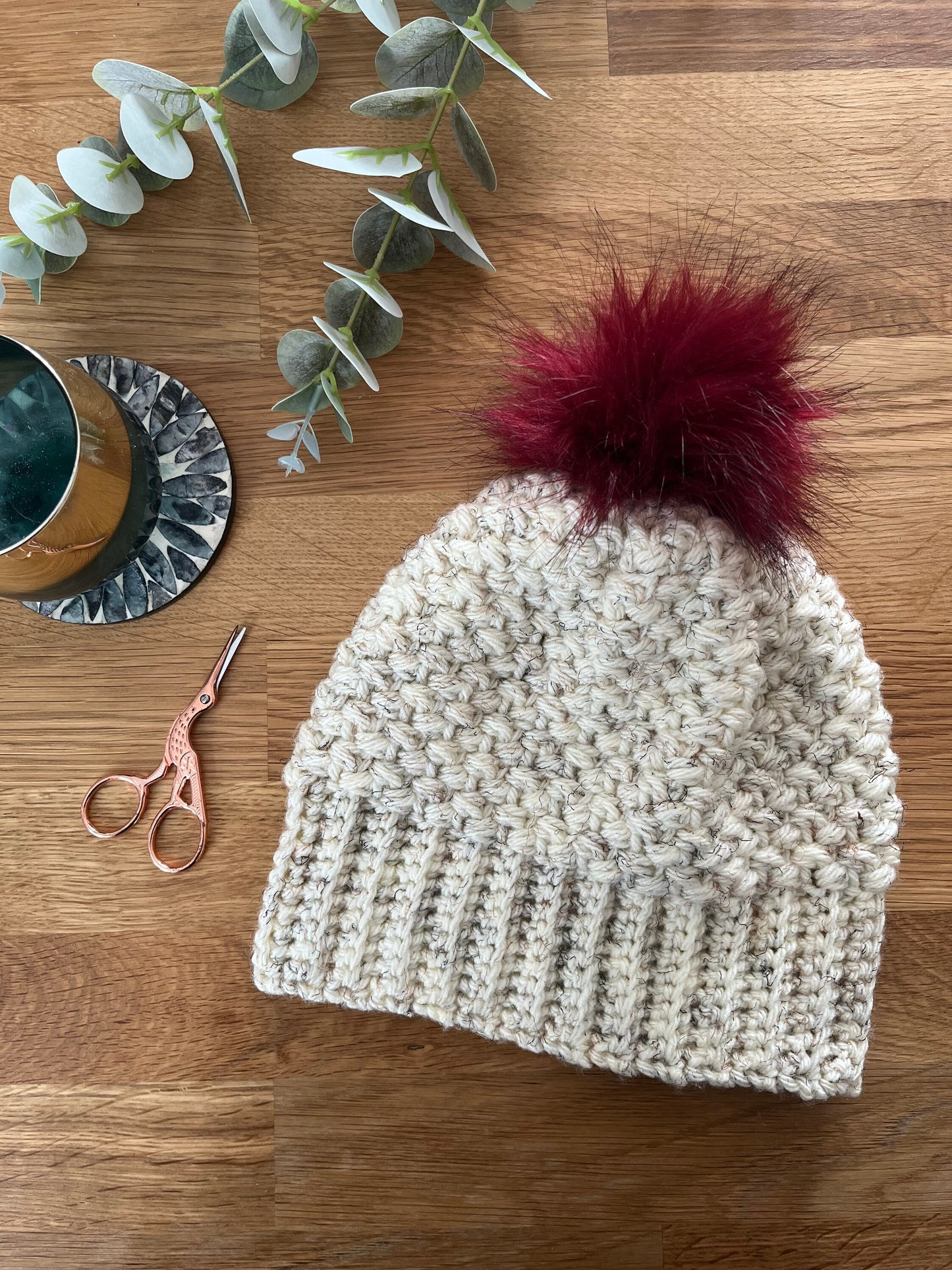 Berry Cosy Beanie crochet pattern - downloadable PDF