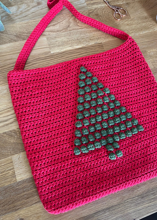 Christmas tree tote bag crochet pattern - downloadable PDF