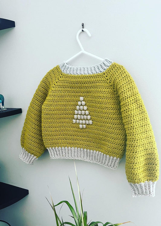Christmas Tree jumper - children's - crochet pattern - downloadable PDF
