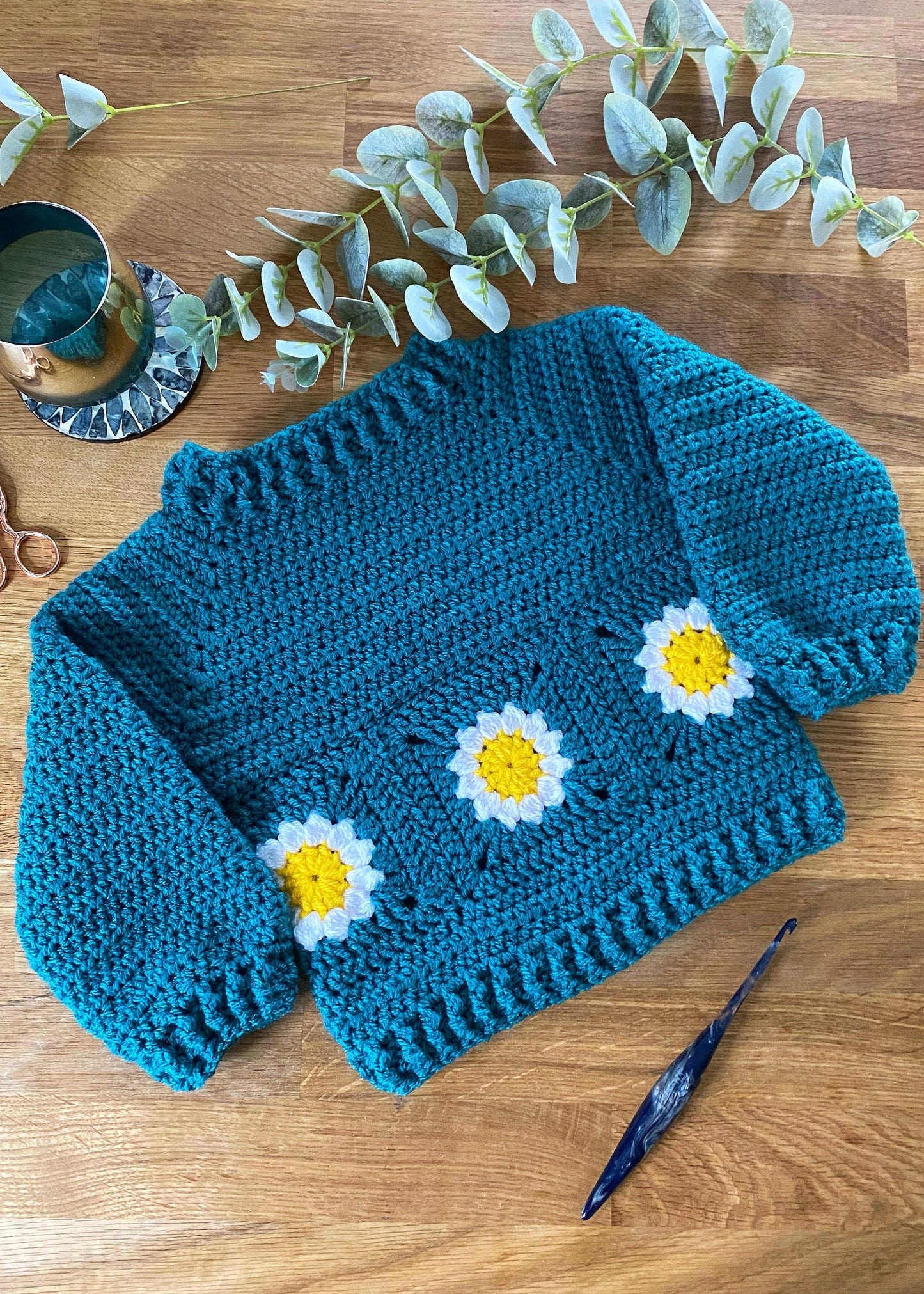 Daisy loop children's jumper - crochet pattern - downloadable PDF